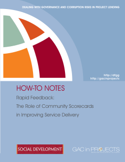 The Role of Community Scorecards in