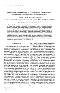 Photocatalytic Degradation of Organic Water Contaminants