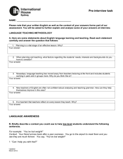 Language Awareness Task