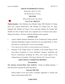 Hansard - Trinidad and Tobago Parliament