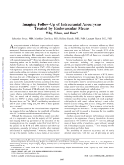 Imaging Follow-Up of Intracranial Aneurysms Treated by