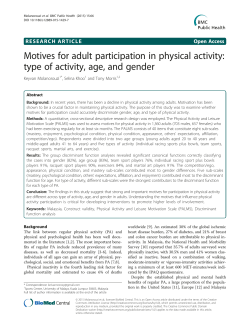 Motives for adult participation in physical activity: type