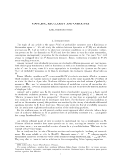 COUPLING, REGULARITY AND CURVATURE 1. Introduction The
