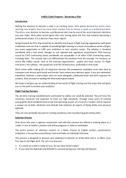 IndiGo Cadet Program &ndash; Becoming a Pilot Introduction Making the