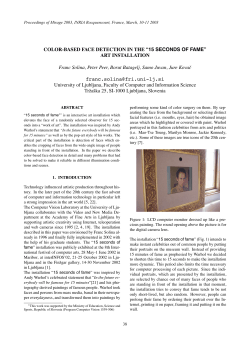 Color-based face detection in the "15 seconds of fame" art installation