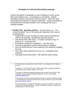 Strategies for Indirectly Stimulating Language