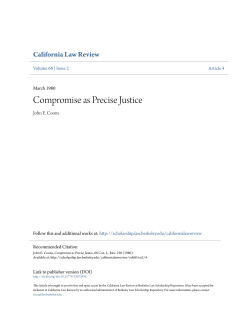 Compromise as Precise Justice - Berkeley Law Scholarship