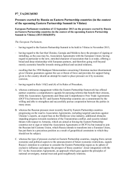 0383 Pressure exerted by Russia on Eastern Partnership countries