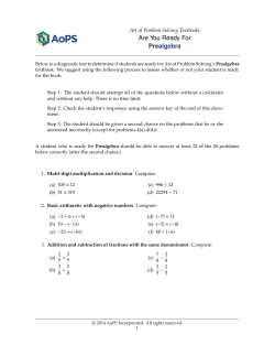 Are You Ready For Prealgebra