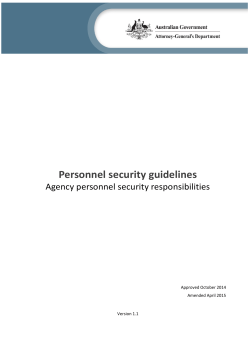 Agency personnel security responsibilities