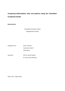 Comparing deforestation rates and patterns along the Colombian