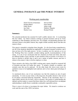 GENERAL INSURANCE and THE PUBLIC INTEREST
