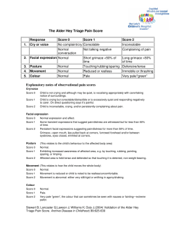 The Alder Hey Triage Pain Score Explanatory notes of observational