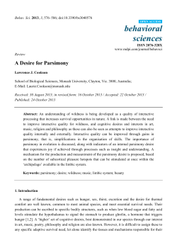 A Desire for Parsimony