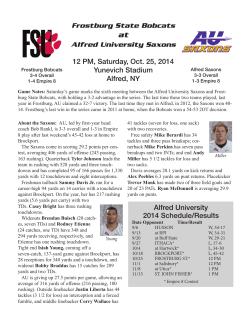 Game Notes - Alfred University