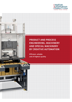 product and process engineering, machinery and special machinery