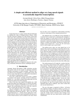A simple and efficient method to align very long speech signals to