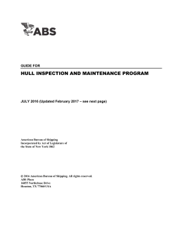 hull inspection and maintenance program