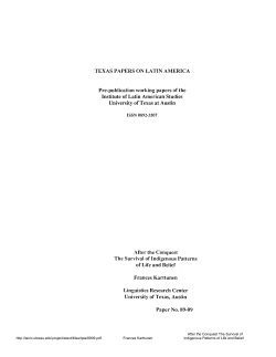 TEXAS PAPERS ON LATIN AMERICA Pre