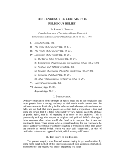 the tendency to certainty in religious belief.