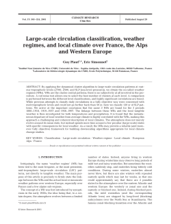Large-scale circulation classification, weather regimes, and local