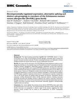 Developmentally regulated expression, alternative splicing and