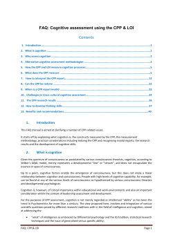FAQ for the CPP and LOI
