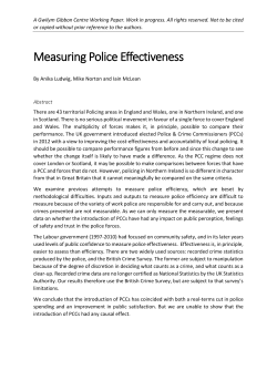 Measuring Police Effectiveness - Gwilym Gibbon Centre for Public