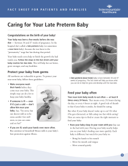 Caring for Your Late Preterm Baby