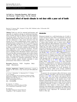 Increased effect of harsh climate in red deer with a poor set of teeth