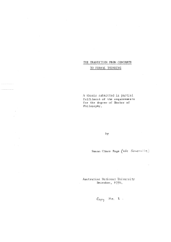 THE TRANSITION FROM CONCRETE TO FORMAL THINKING A