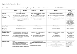 English Medium Term plan &ndash; Spring 2