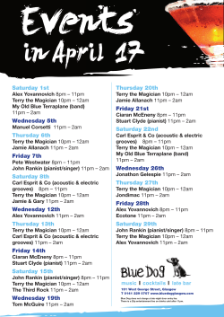 April Events At Blue Dog
