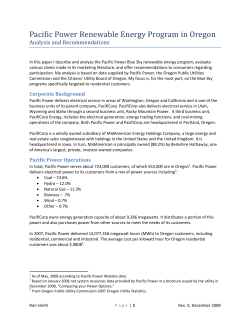 Pacific Power Renewable Energy Program in Oregon