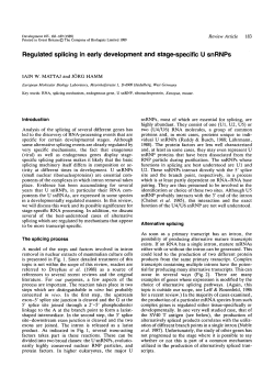 Regulated splicing in early development and stage