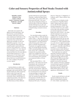 Color and Sensory Properties of Beef Steaks Treated