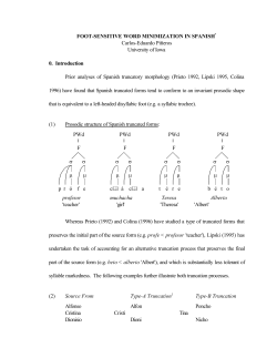 Foot-Sensitive Word Minimization in Spanish