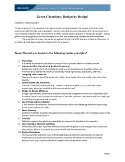 Green Chemistry handout