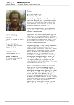 Alfred George Cook Guest Book - Respect of Life Funeral Home