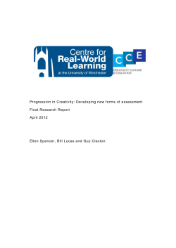 (2012) Progression in Creativity: Developing new forms of assessment