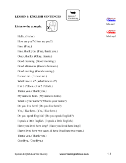 LESSON 1 - Free English Now