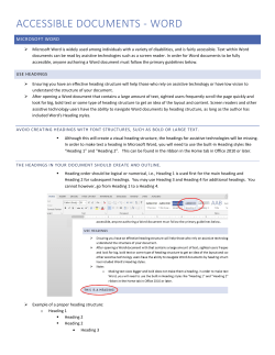accessible documents - word
