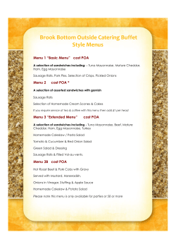 Brook Bottom Outside Catering Buffet Style Menus