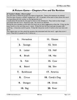 Chapters Five and Six Revision &ndash; Of Mice and Men Picture Game