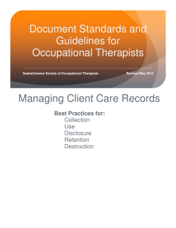 Managing Client Care Records Document Standards and