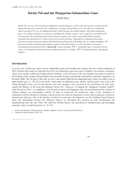 Kir&aacute;ly P&aacute;l and the Hungarian Submachine Guns - UNI-NKE