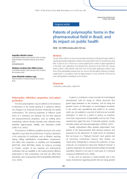 Patents of polymorphic forms in the pharmaceutical - Reciis