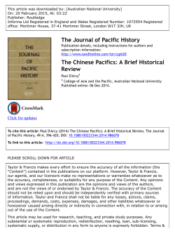 The Chinese Pacifics: A Brief Historical Review