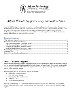 Allpro Remote Support Policy and Instructions