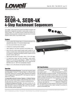 SEQR-4, SEQR-4K - Lowell Manufacturing